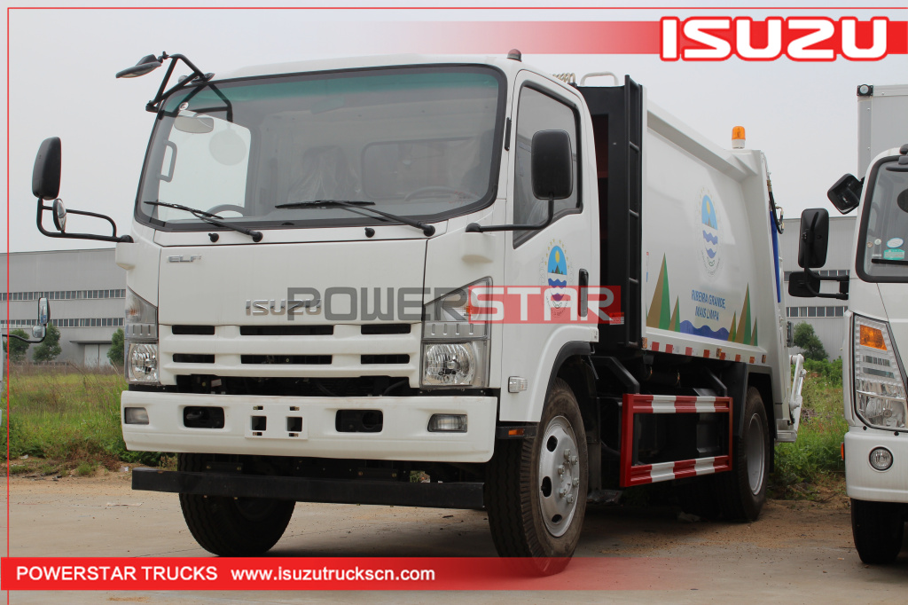 Hydraulic rear loader garbage truck Isuzu refuse vehicle 5tons 8tons