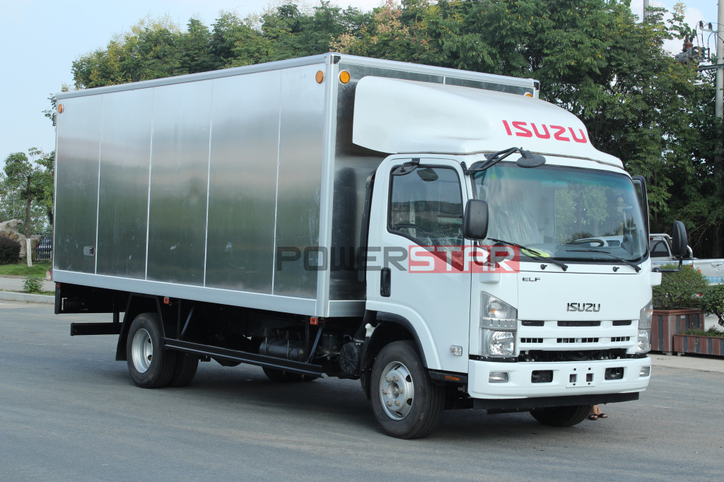 Isuzu Elf Aluminum Closed Cargo Van Trucks Hauling truck