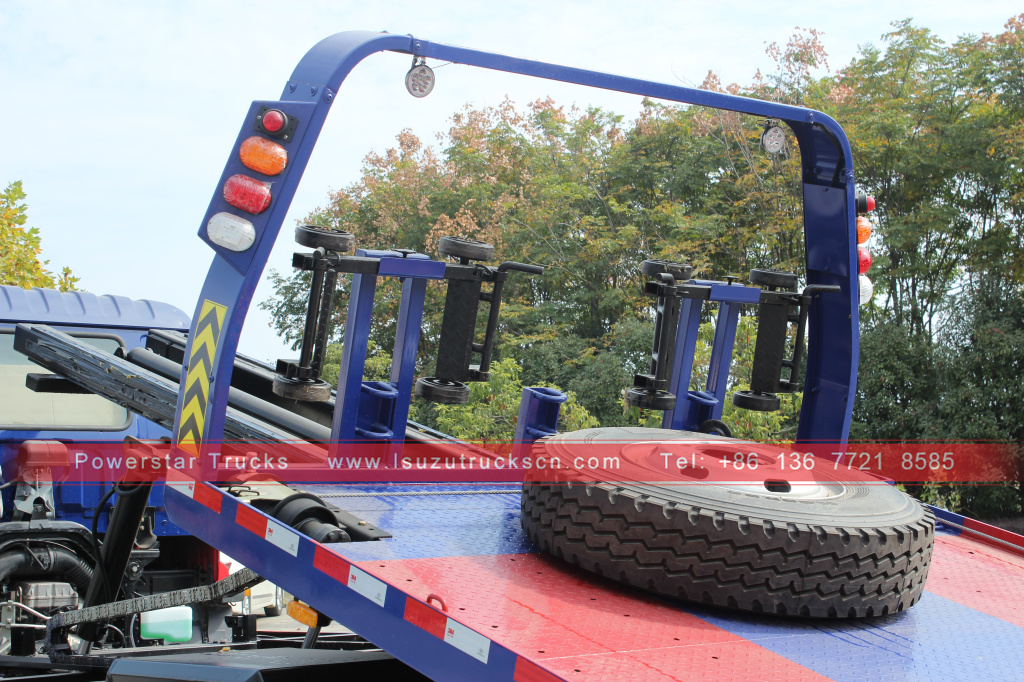 HAITI Powerstar ISUZU flat bed wrecker 8 ton Platform flatbed tow truck wrecker for sale