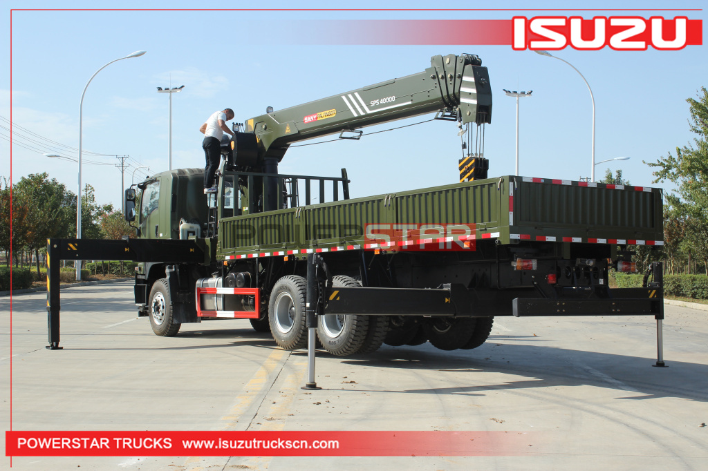Philippines Military ISUZU vc46 GIGA Cargo Crane Truck with palfinger SPS40000 Loader Crane