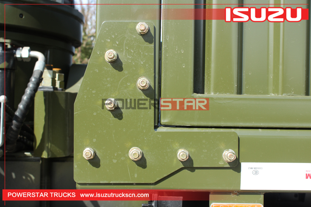 Military ISUZU VC46 sidewall Fence Dropside 10wheeler Cargo Trucks with Palfinger crane SPS40000 for sale