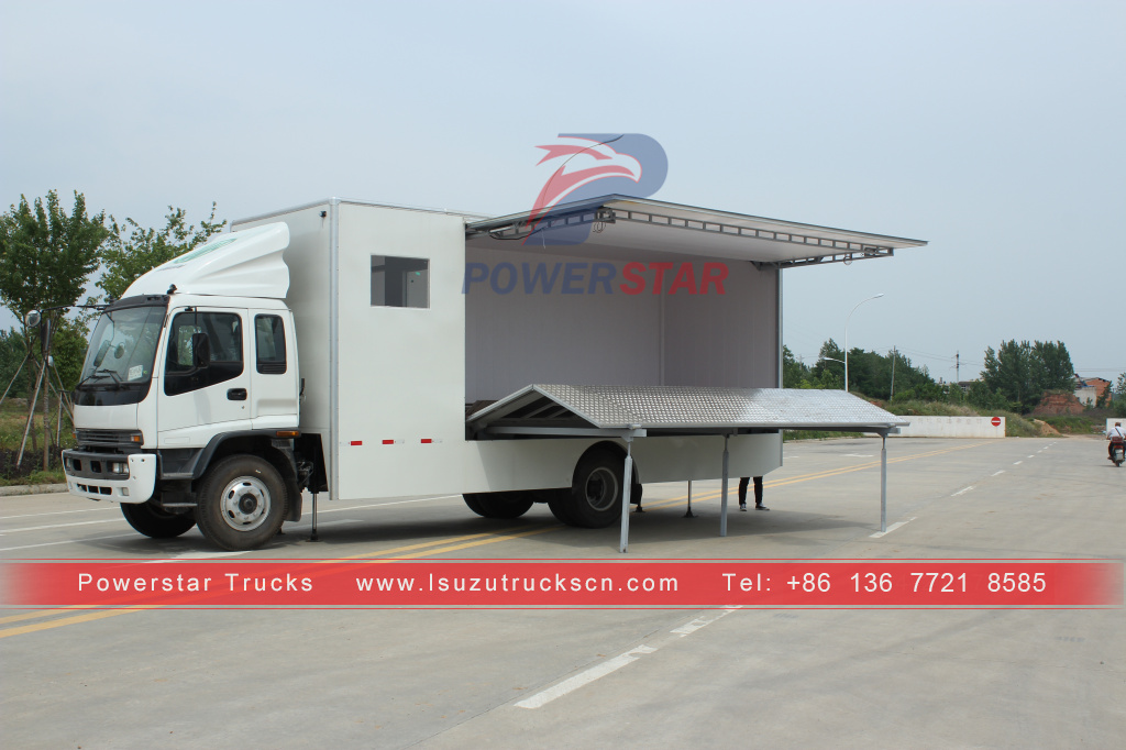 Africa Benin New ISUZU Outdoor Election Vote Car Mobile Advertising Show Truck with Foldable Stage