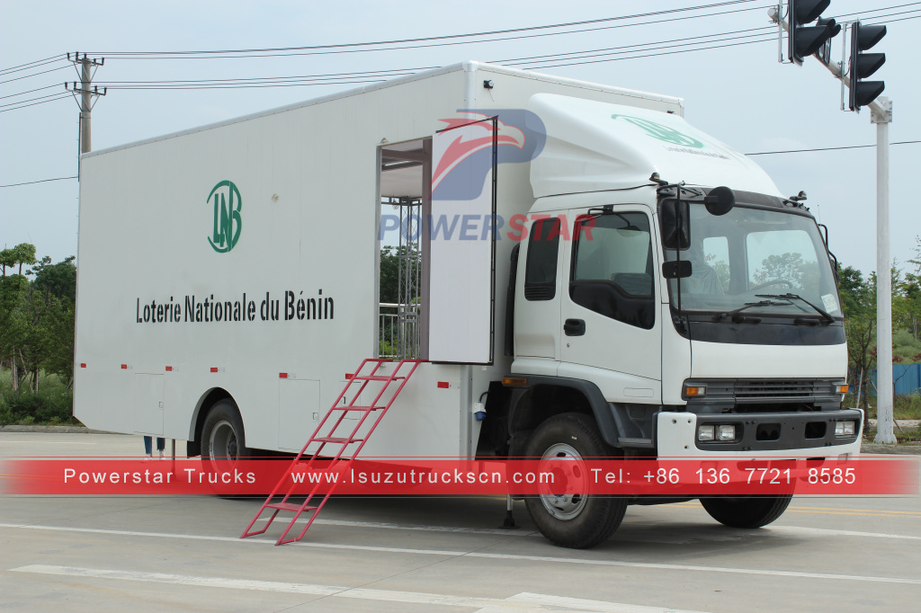 Africa Benin New ISUZU Outdoor Election Vote Car Mobile Advertising Show Truck with Foldable Stage