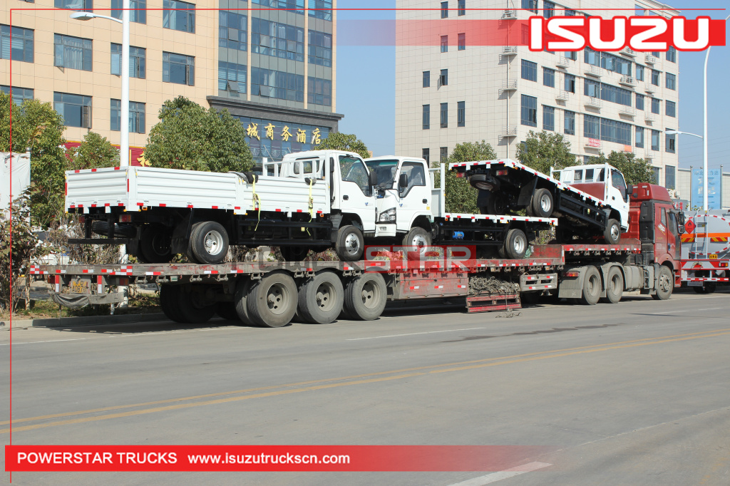 Philippines - 3 units ISUZU NKR 600P 4x4 off road dropside flatbed cargo van trucks