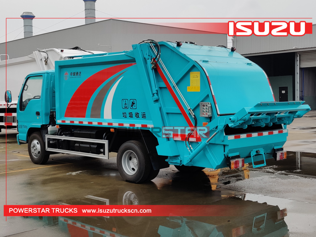Mongolia New ISUZU 4-5 tons NKR NPR 130HP hydraulic garbage compactor truck for sale