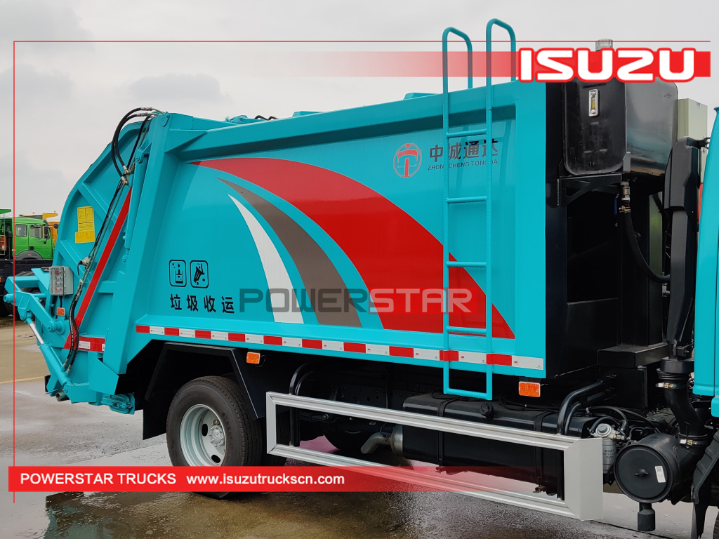 Mongolia New ISUZU 4-5 tons NKR NPR 130HP hydraulic garbage compactor truck for sale