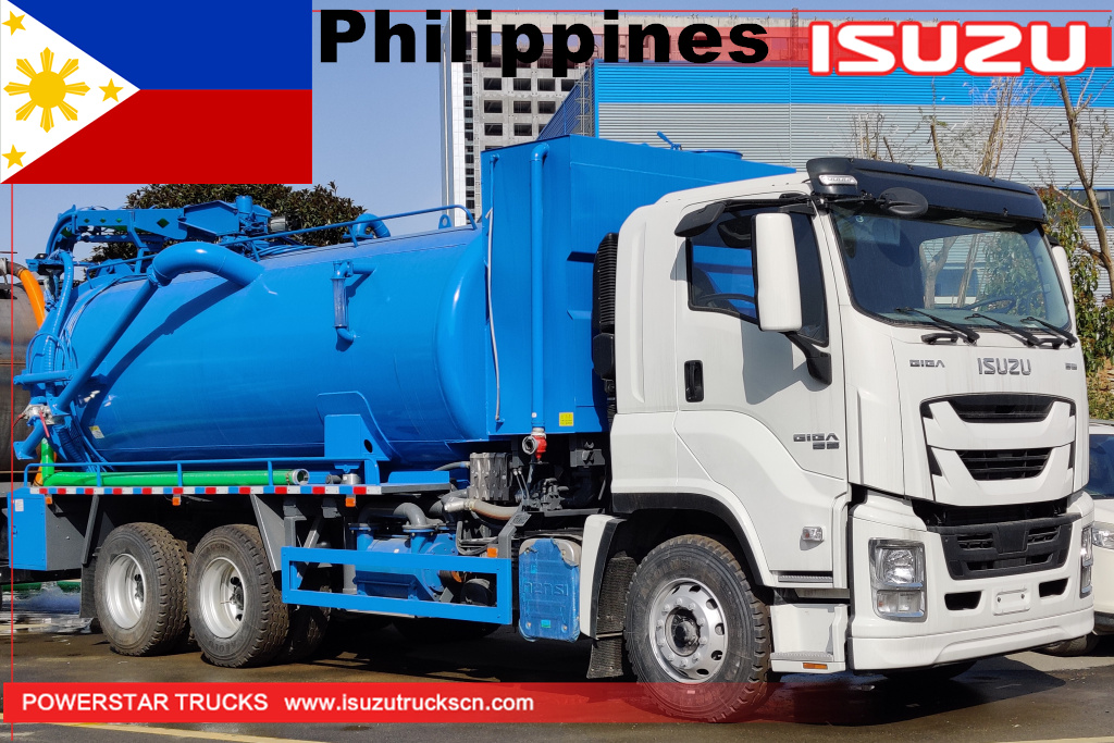 Philippines ISUZU GIGA Combination Sewer Jetting and Vacuum Truck for sale