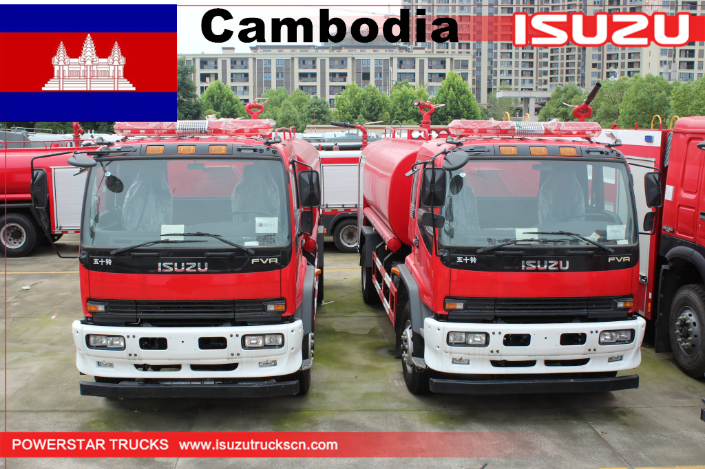 Cambodia ISUZU FVR water tanker fire truck