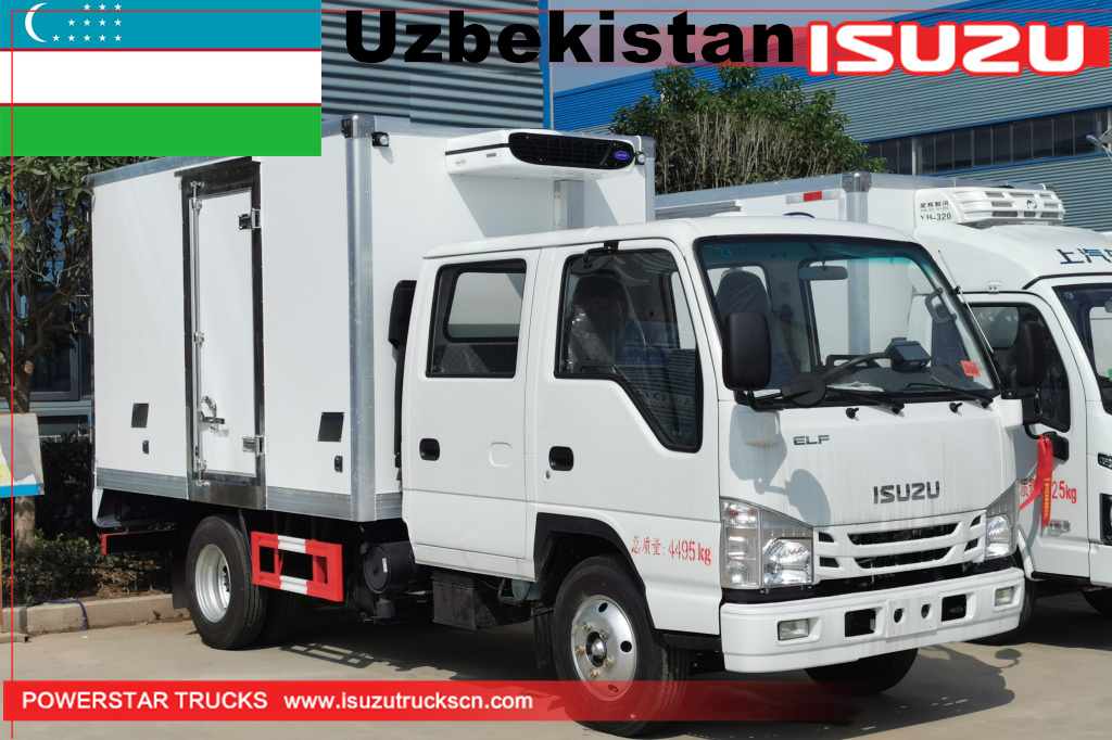 Uzbekistan ISUZU Refrigeration Freezer Trucks Meat Fish Transport Refrigerator Trucks