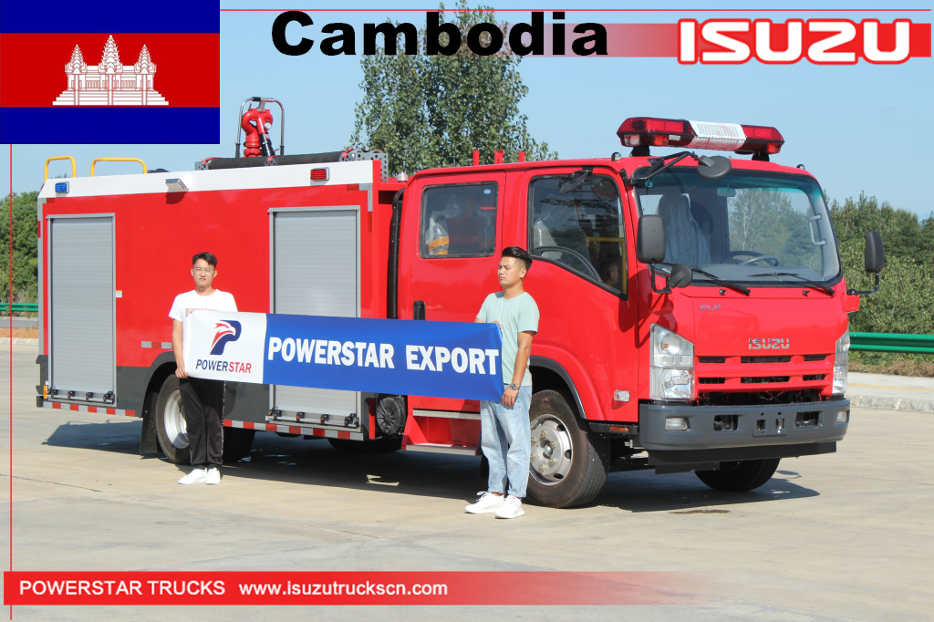 cambodia ISUZU Water and Foam Fire Truck Fire Fighting Equipment Fire Truck