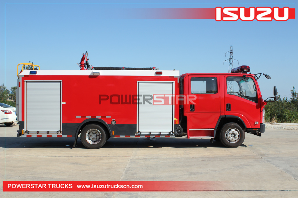 Cambodia ISUZU ELF Rescue Escape Emergency Water Foam Fire Engine 4X2 Water Fire Truck