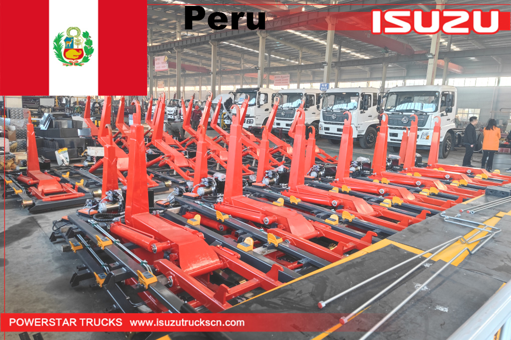 Peru ISUZU Hook Lift Garbage Truck Up structure body kit