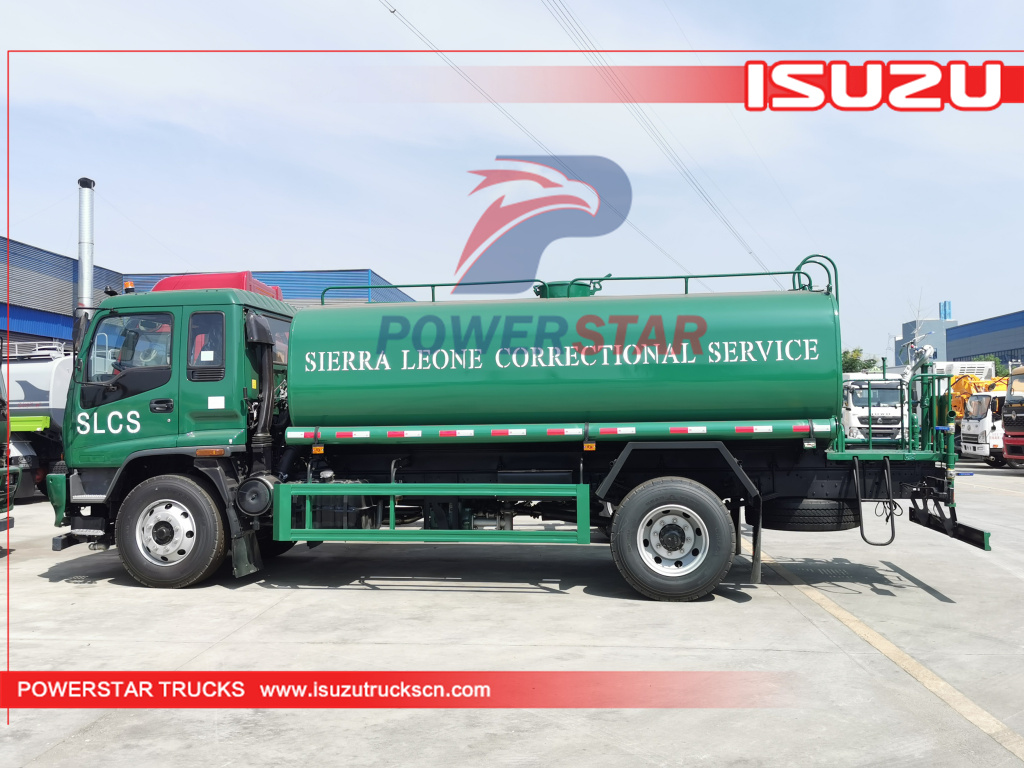 Sierra Leone ISUZU FVR Road Street Water Tank Bowser Tanker Sprinkler Sanitation Trucks for sale