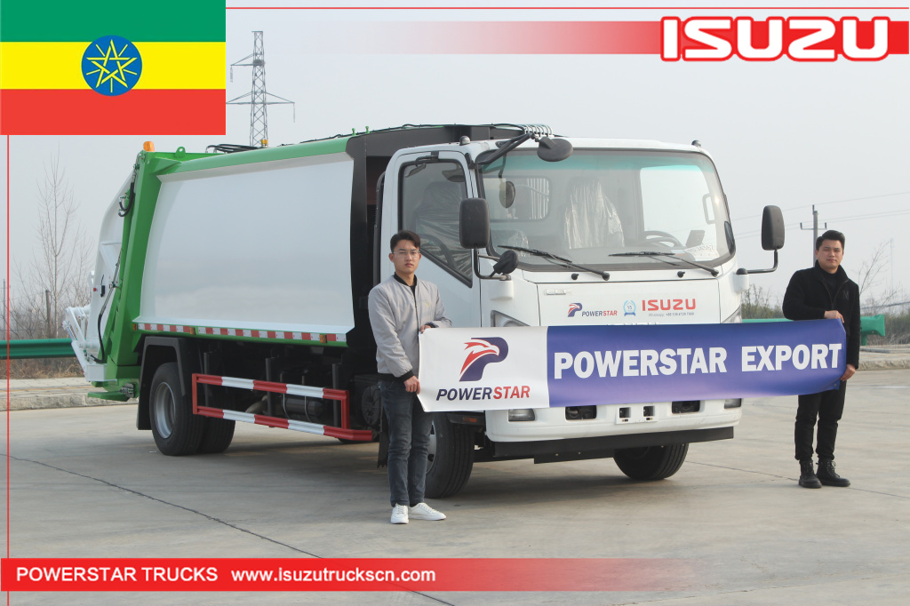 Ethiopia ISUZU rear loader refuse compactor garbage trucks for sale