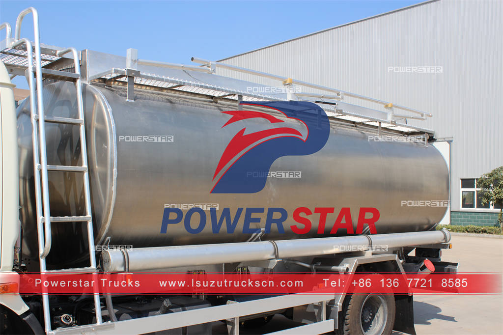 Customized ISUZU 8000 liters stainless steel diesel bowser