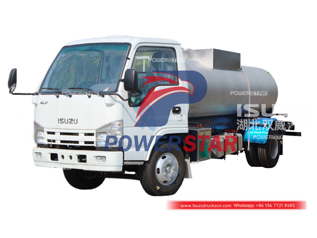 ISUZU 100P staniless steel milk tank truck for Mongolia