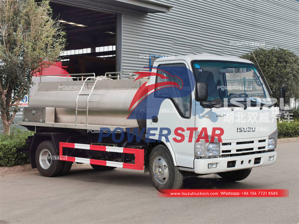 ISUZU 4000 liters stainless steel milk truck for Mongolia