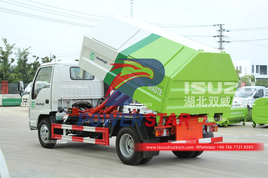 ISUZU 4×2 skip lifter garbage truck for sale