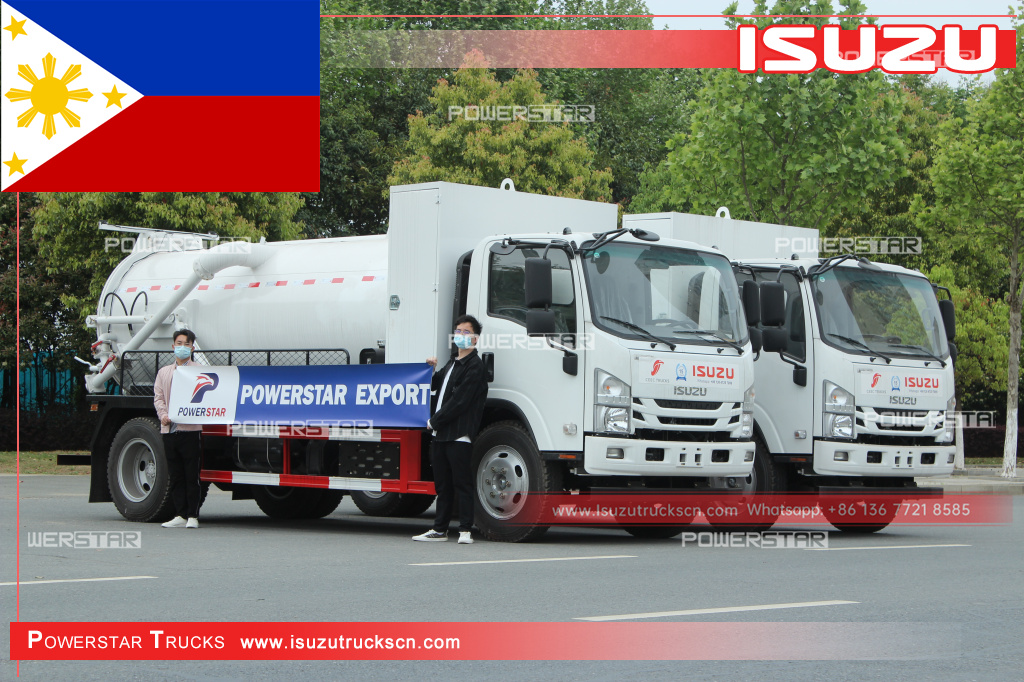 Philippines Japan ISUZU NPR 700P Vacuum Sewage Suction Truck new septic tanker