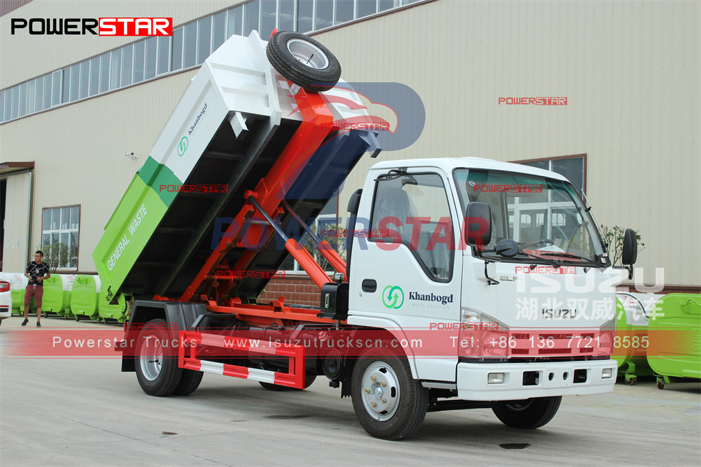 5CBM ISUZU Hook Loader Truck Manual export to Mongolia