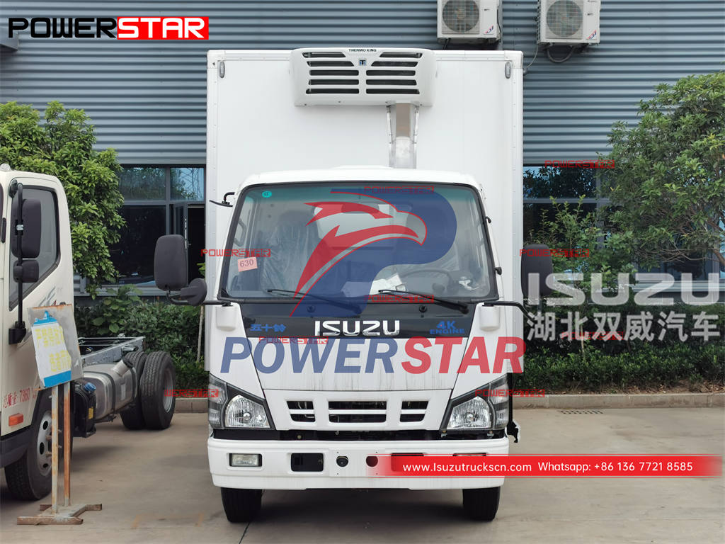 Good quality ISUZU 600P 6 wheeler reefer van truck for sale