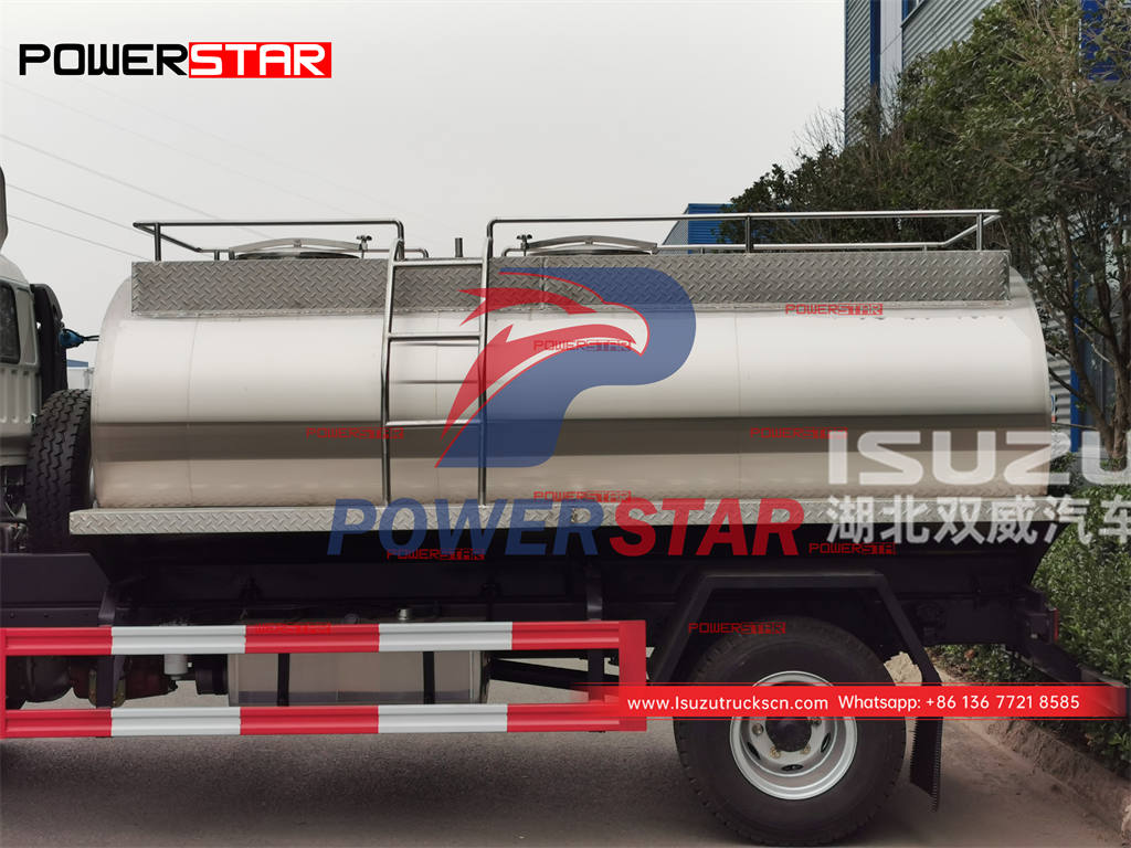 Durable ISUZU 190HP 8000 litres milk tanker truck for sale