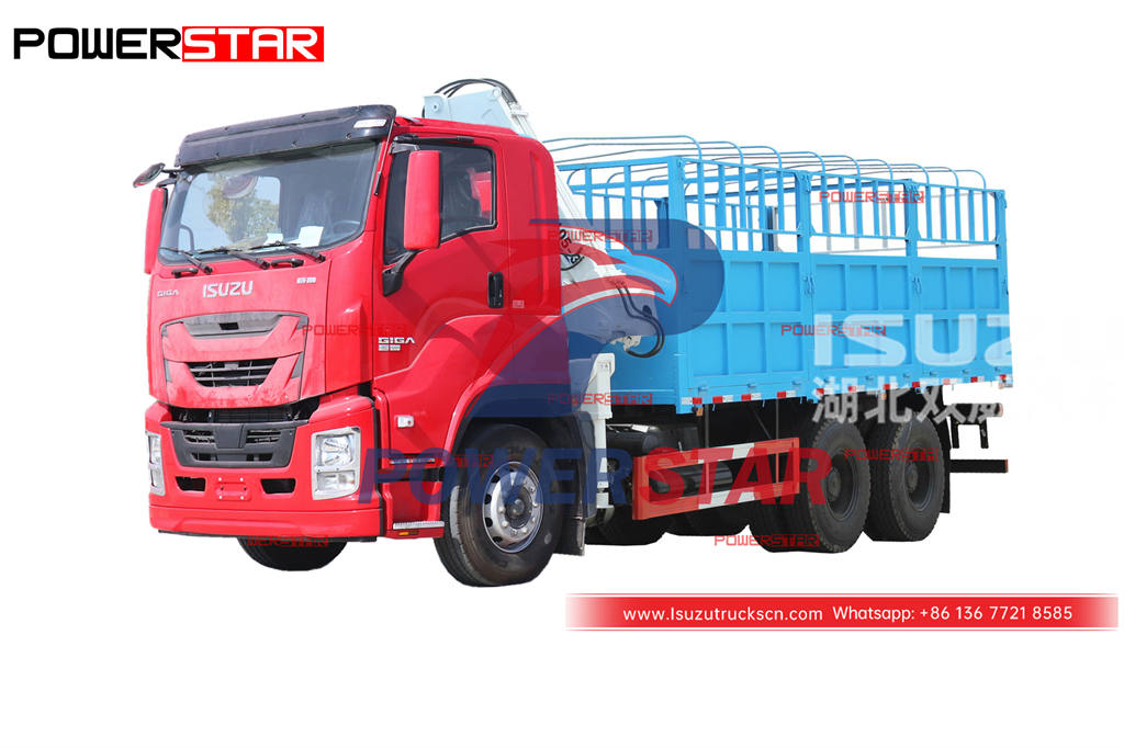 Durable ISUZU GIGA 6×4 380HP cargo crane truck for sale