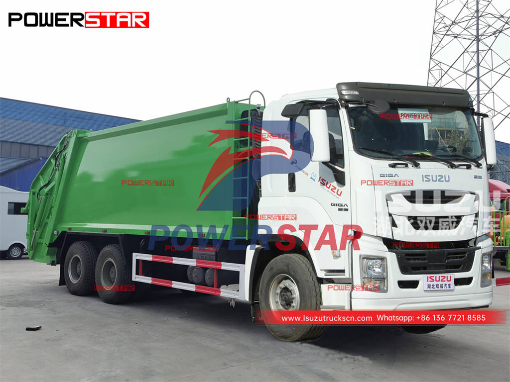 Best price ISUZU GIGA 6×4 22CBM back loading refuse truck