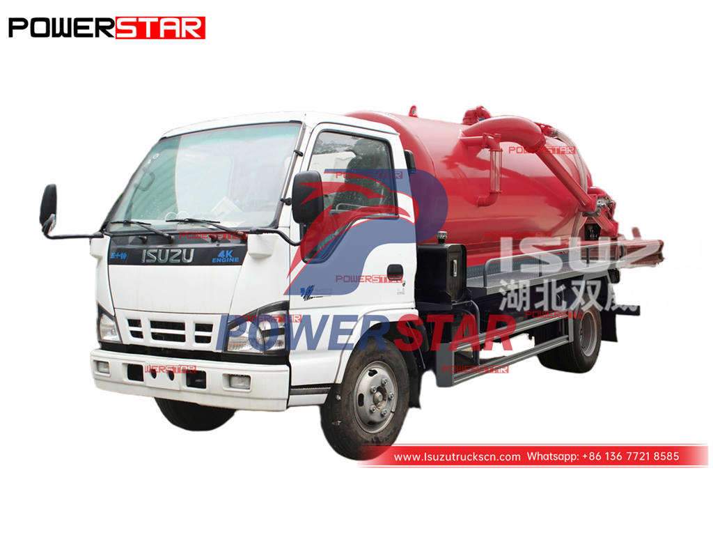 Good price ISUZU 6 wheeler 130HP small vacuum cleaner truck for sale