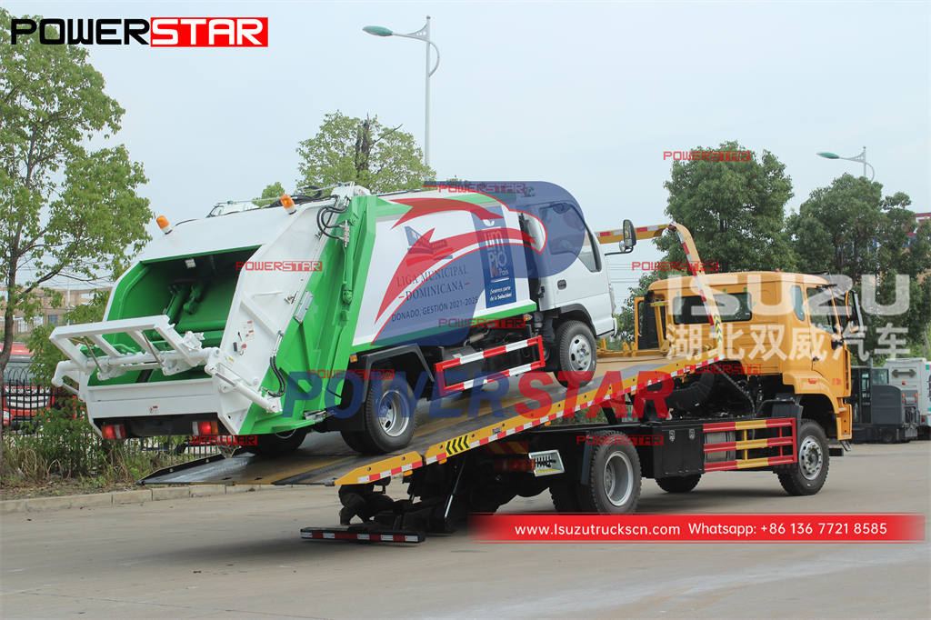 ISUZU 4×2 100P 6CBM rear load garbage truck for Gambia