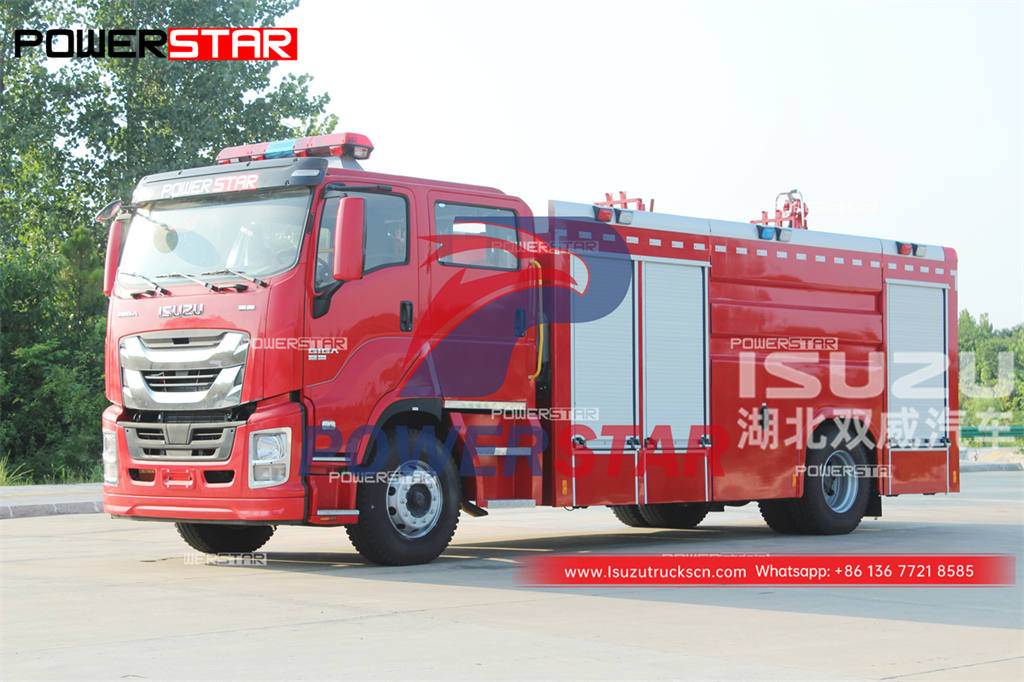 Good price ISUZU GIGA 380HP 8000 liters water tank fire truck for sale