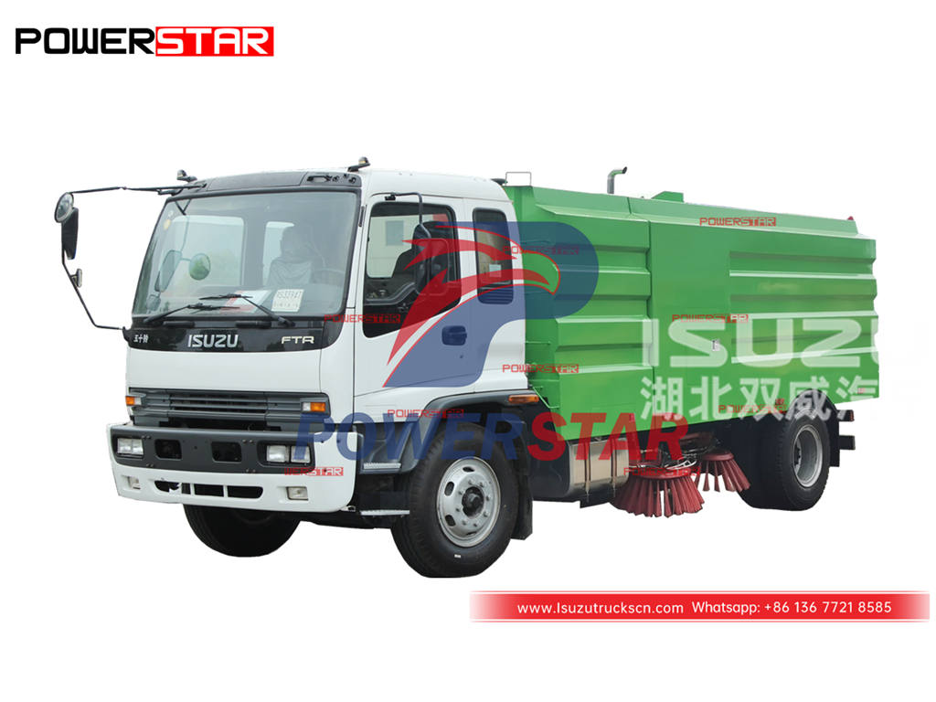 ISUZU FTR 6 wheeler 12000 liters truck mounted road sweeper for sale