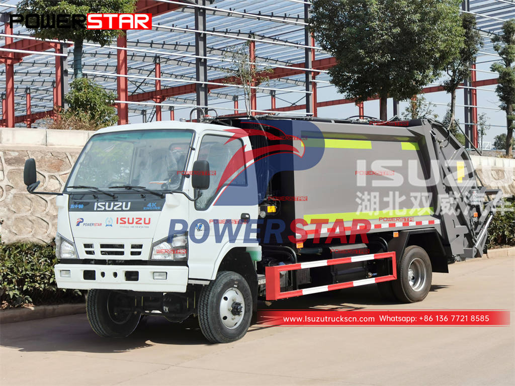 Good price ISUZU 600P 4&times;4 trash compactor truck for sale