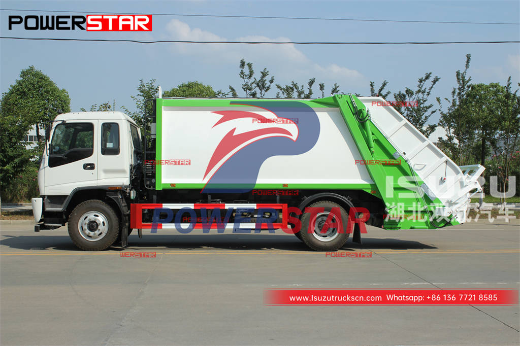 Factory direct sale ISUZU FTR 4×4 AWD trash compactor truck for Philippines