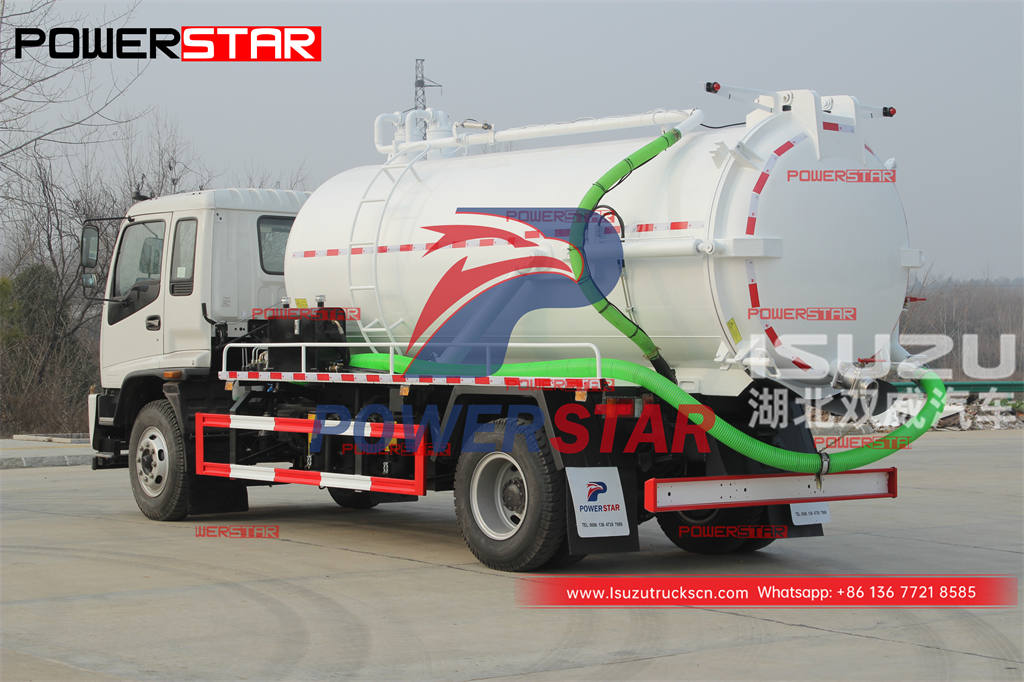 Custom-made ISUZU FTR 4×4 205HP 12000 liters septic tank vacuum truck