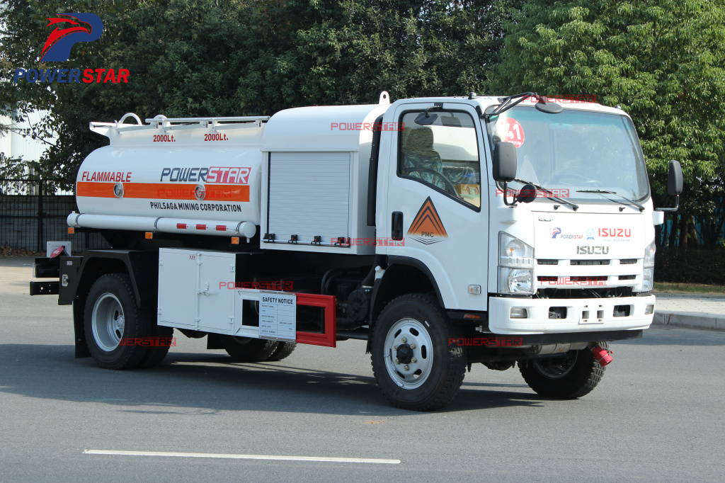 Philippines Isuzu NPR/700P 4X4 4,000L AWD Off road Fuel Bowser Oil Delivery Tank Trucks