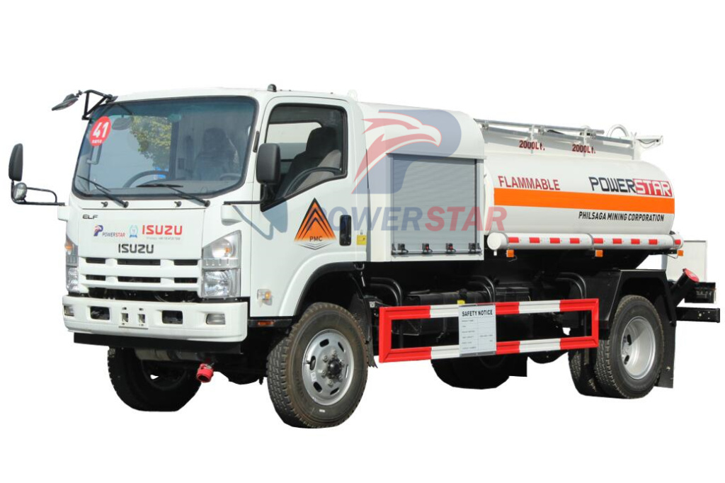 Philippines Isuzu NPR/700P 4X4 4,000L AWD Off road Fuel Bowser Oil Delivery Tank Trucks