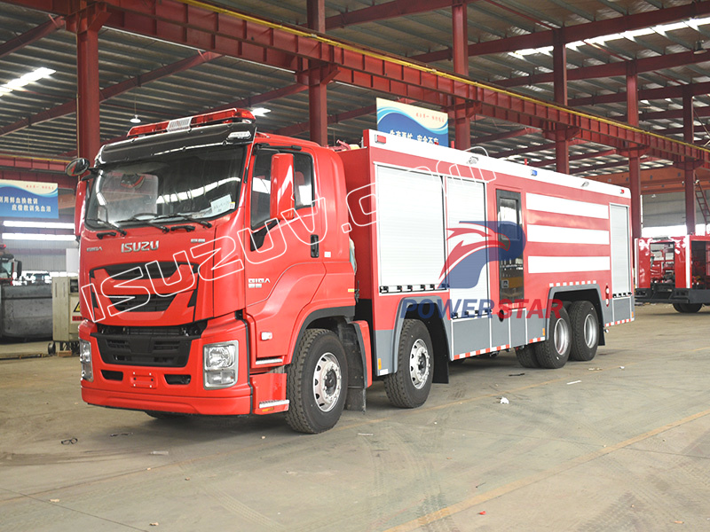 Cambodia Isuzu Giga FVZ 14000L Industrial Fire Truck with Pump & Monitor