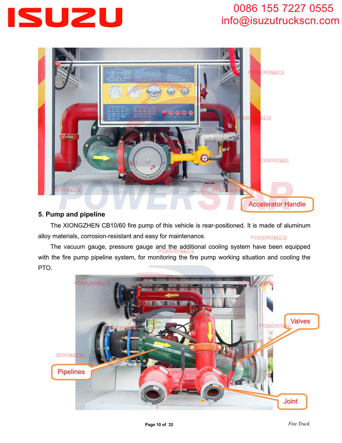 POWERSTAR ISUZU FVZ Fire Truck export Africa