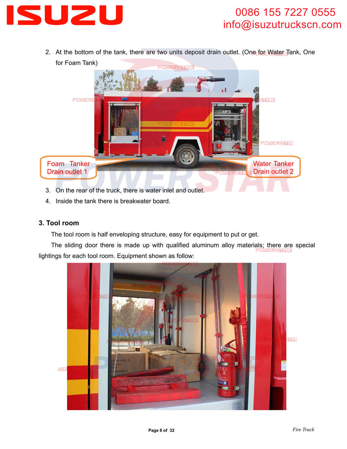 POWERSTAR ISUZU Fire Truck Manual export Sierra Leone