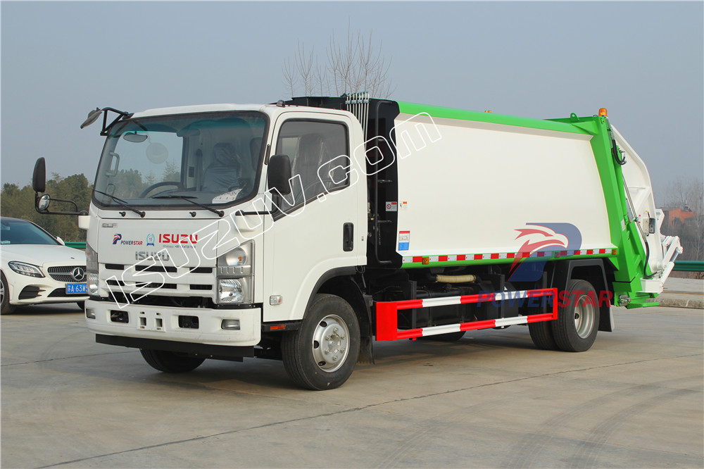 isuzu garbage compactor truck hopper system
