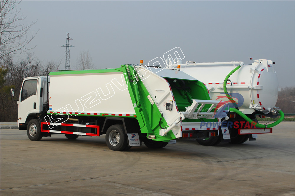 isuzu garbage compactor truck hopper system