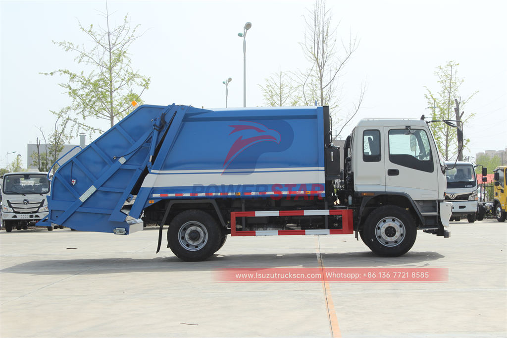 Japan brand ISUZU FVR refuse compactor with 6 cylinders