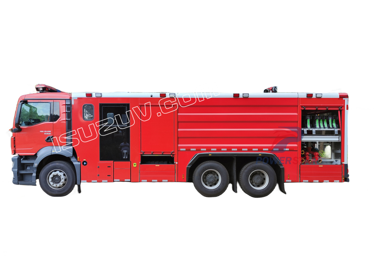 6x4 MAN Fire Fighting Truck Vehicles With Water Tanker 12000L hale CB10/100-RSD fire pump Akron PSKD 10/80WB monitor