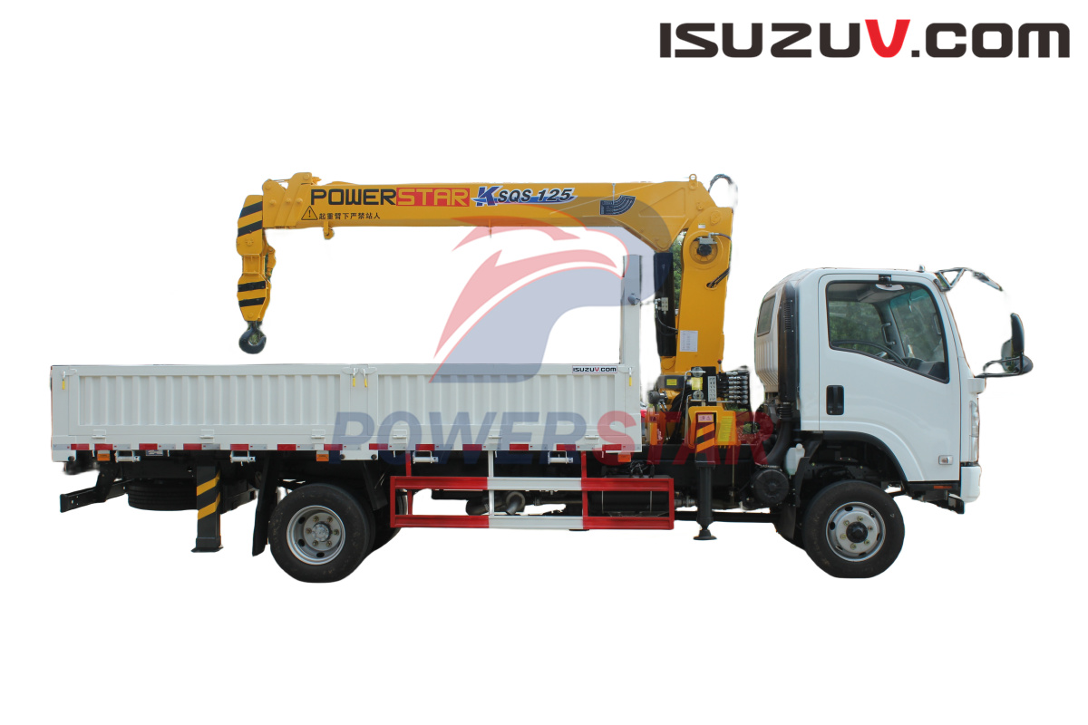Japan ISUZU NPR off road truck chassis cargo truck mounted crane for sale