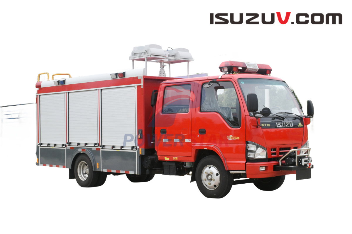 Isuzu NKR cabin truck chassis with Winch & Crane & Generator & Telescopic Light