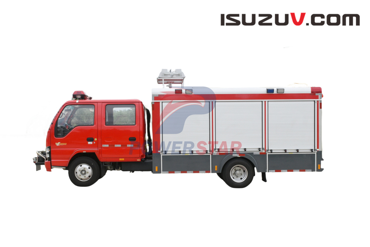 Isuzu NKR cabin truck chassis with Winch & Crane & Generator & Telescopic Light