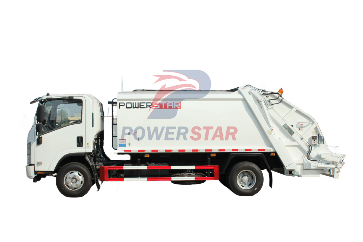 Isuzu KV800 refuse compactor truck with engne 4JZ1-TCG60 150hp features