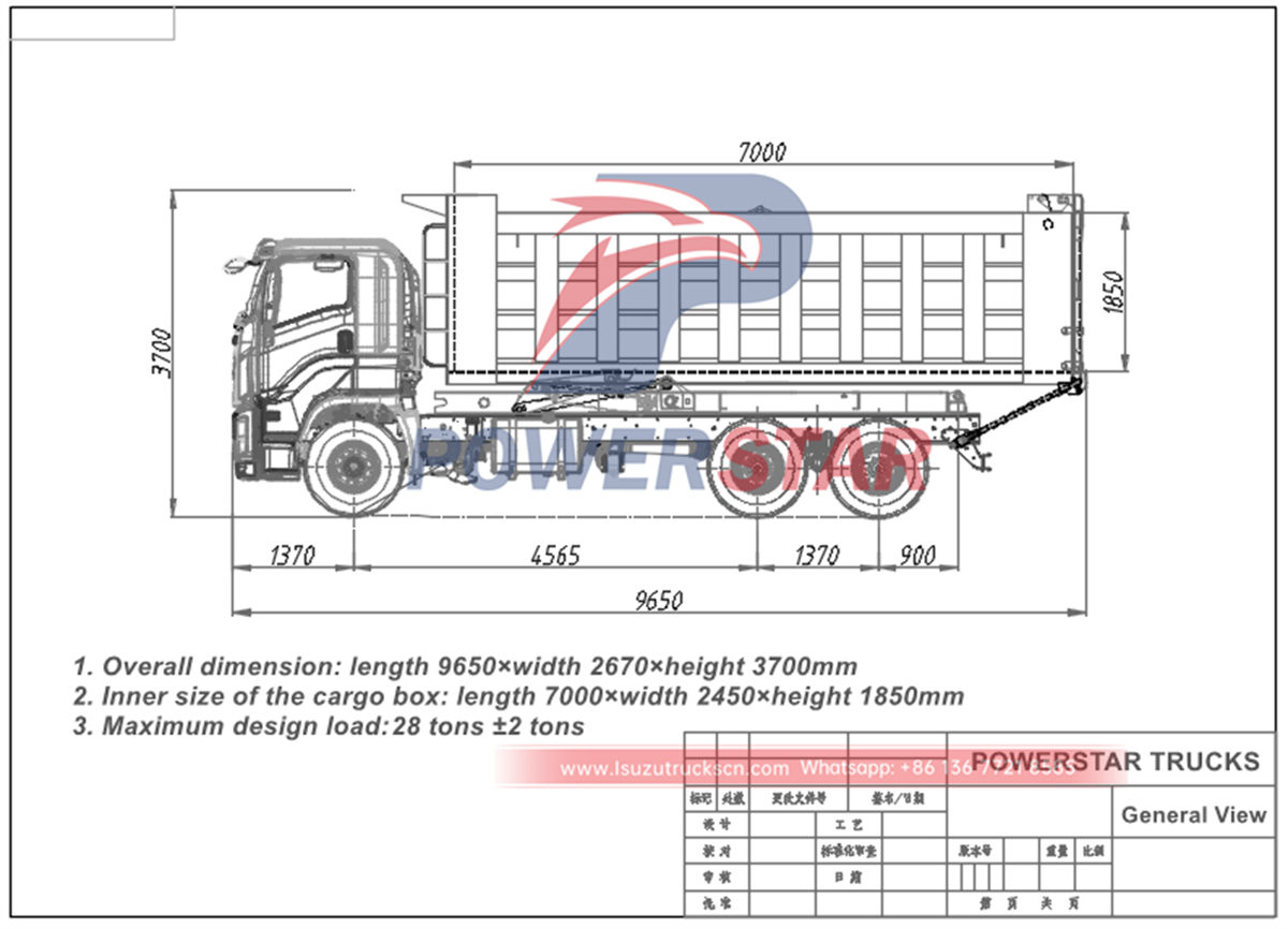 ISUZU GIGA tipper truck drawing
