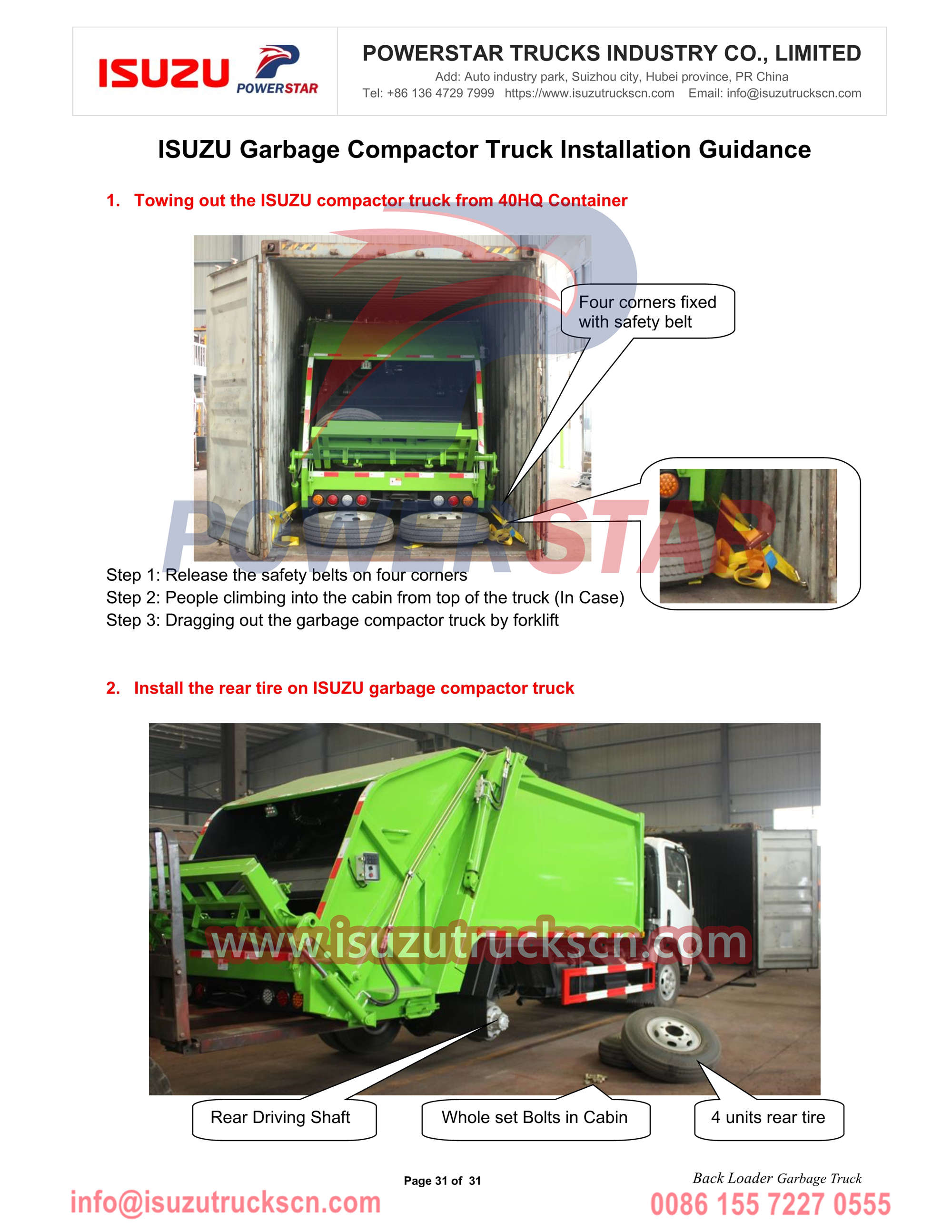 ISUZU NPR 10cbm refuse compactor truck export Cape Verde